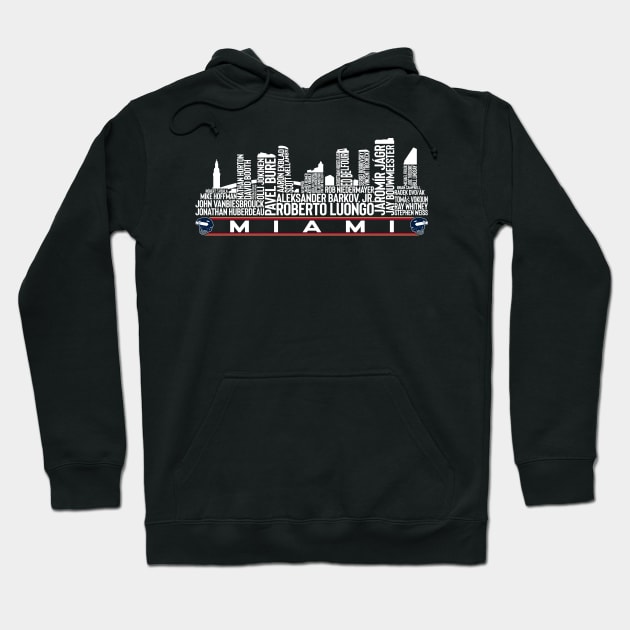 Florida Hockey Team All Time Legends, Miami City Skyline Hoodie by Legend Skyline